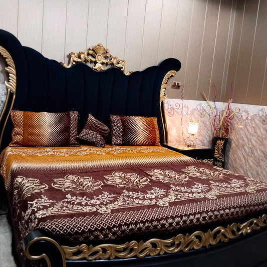 Al Ghani O Nisar Jovial Jacquard bedsheet with intricate woven pattern in soft, elegant fabric for a stylish bedroom look.
