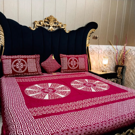 Al Ghani O Nisar Jovial Jacquard bedsheet with intricate floral pattern and soft fabric in elegant design.