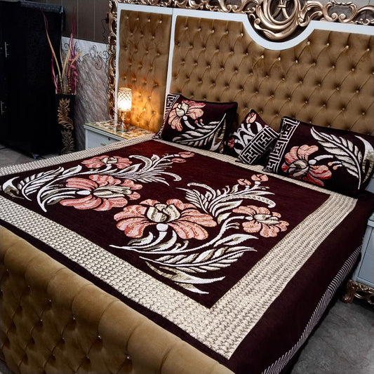 Al Ghani O Nisar Jovial Jacquard bedsheet with intricate woven pattern and soft fabric in elegant design.
