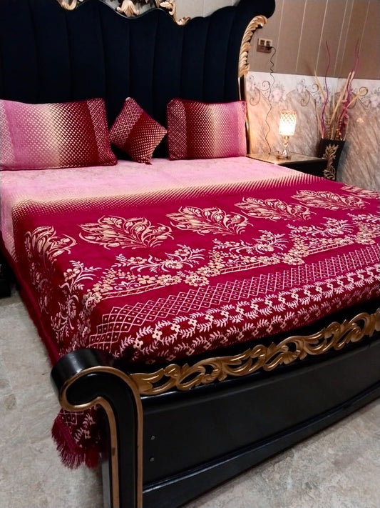 Al Ghani O Nisar Jovial Jacquard bedsheet with intricate woven patterns in soft, elegant fabric for a stylish bedroom look.