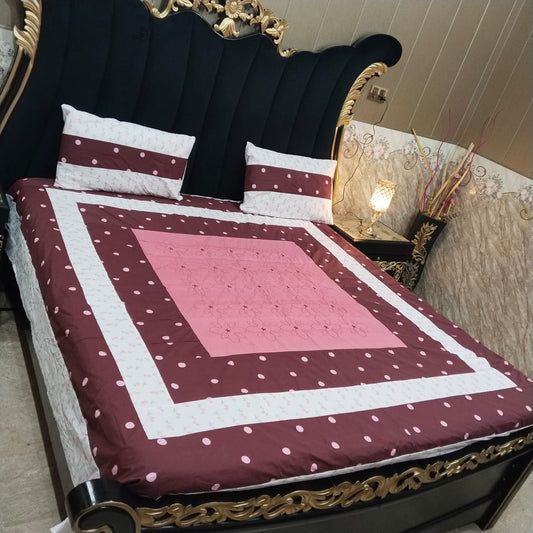 Al Ghani O Nisar embroidered patchwork bedsheet with colorful intricate patterns and soft fabric for a stylish bedroom decor.