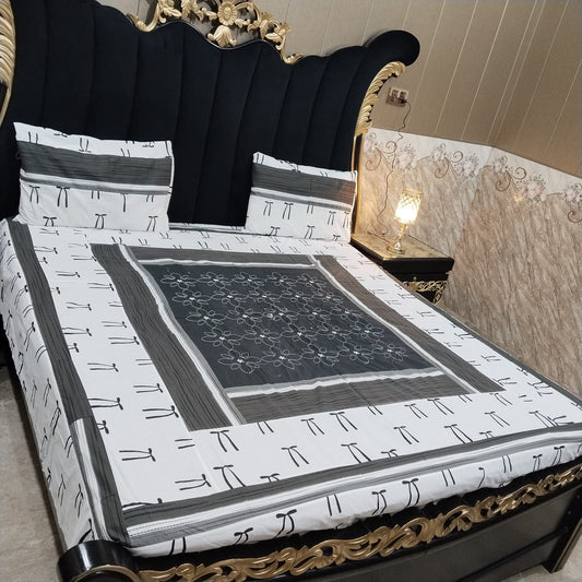 Colorful embroidered patchwork bedsheet by Al Ghani O Nisar featuring intricate designs and vibrant fabric for a cozy bedroom look.